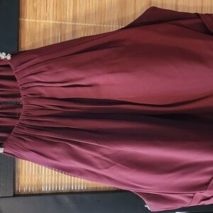 Elegant Burgundy Halter Dress
